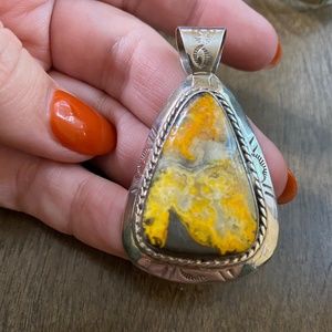 Beautiful native handmade bumblebee jasper pendant